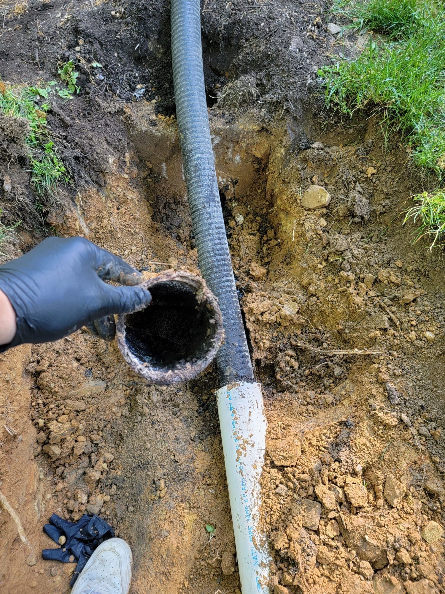 Blocked Septic Tank Tube — Bethel, PA — Peterman Bros. Septic Service