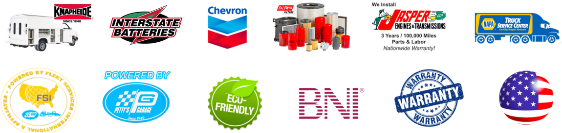 A bunch of different logos on a white background