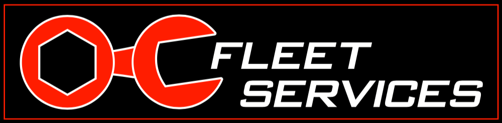 A red and white logo for fleet services