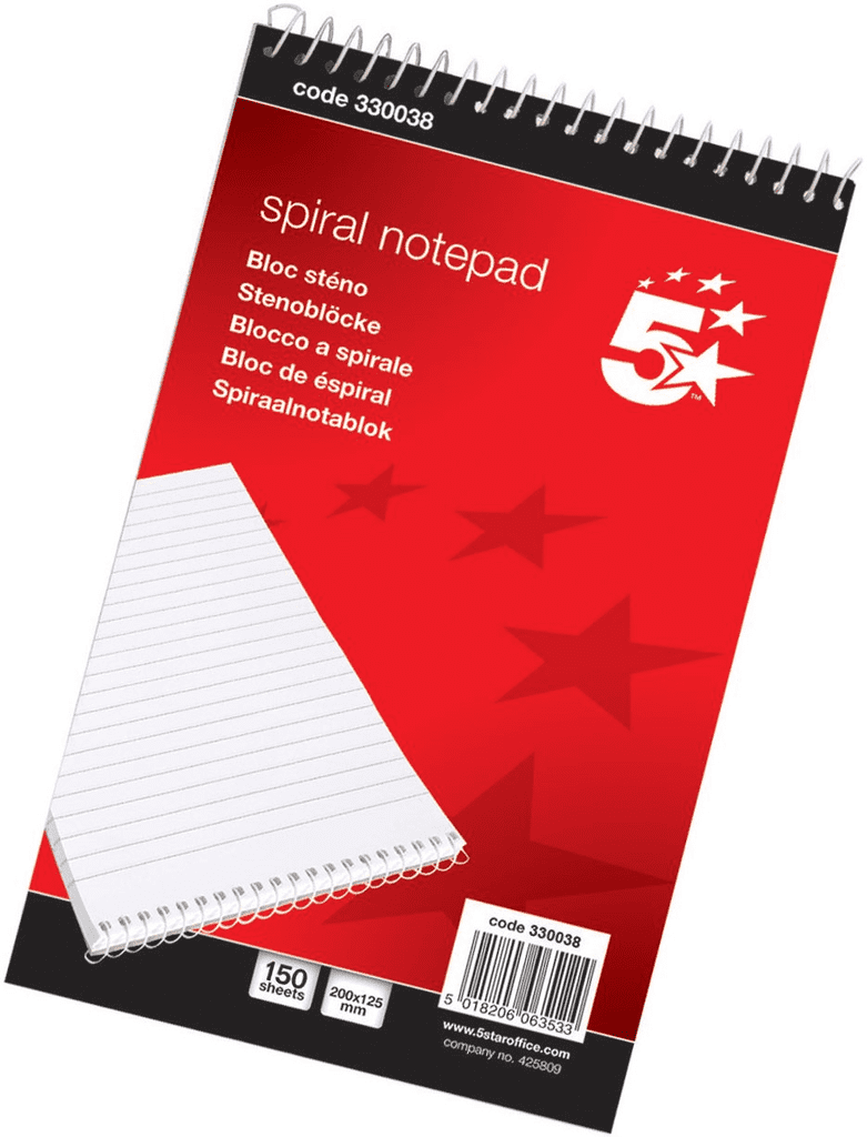 SPIRAL NOTEPAD 150SHEETS
