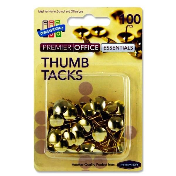 100 BRASS THUMB TACKS