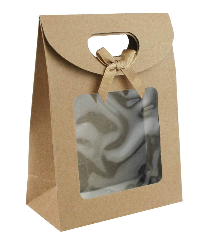 BROWN BOW GIFT BAG 26x19x9cm
