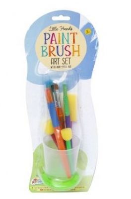 PAINT BRUSH ART SET WITH NON SPILL CUP