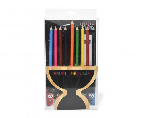 MPH-1002 Wooden Menorah Pencil Holder