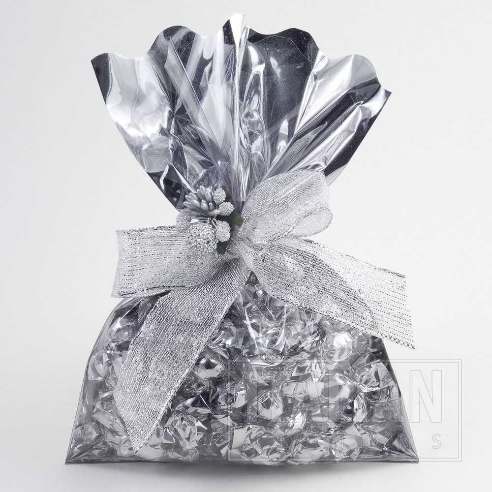 Foil Clear Fronted Gift Bag 16x24cm - Si