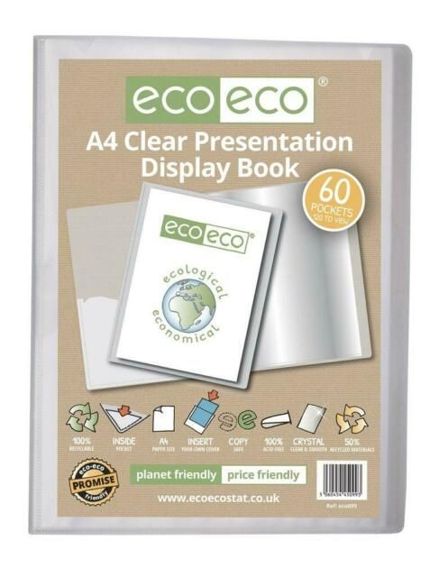 A4 50% Recycled Clear 60 Pocket Presenta