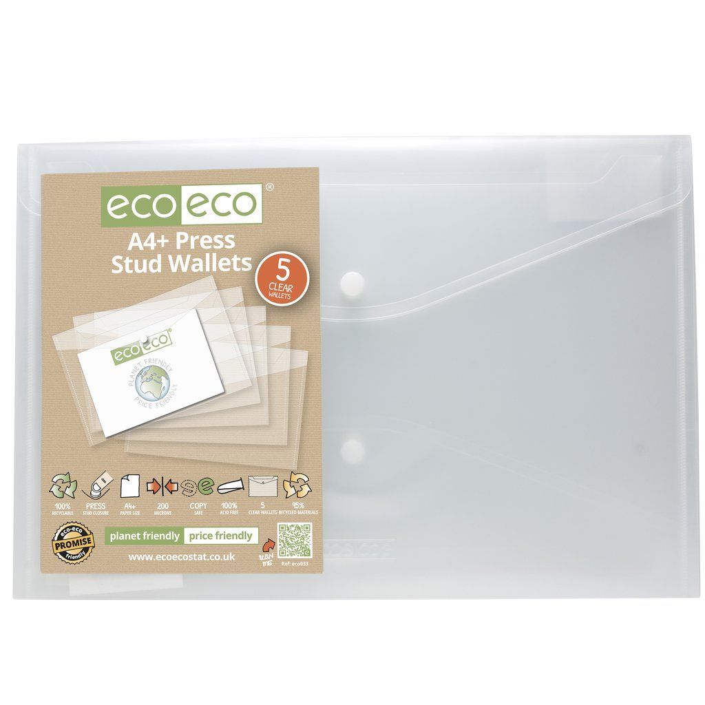 A4+ 95% Recycled Press Stud Wallets