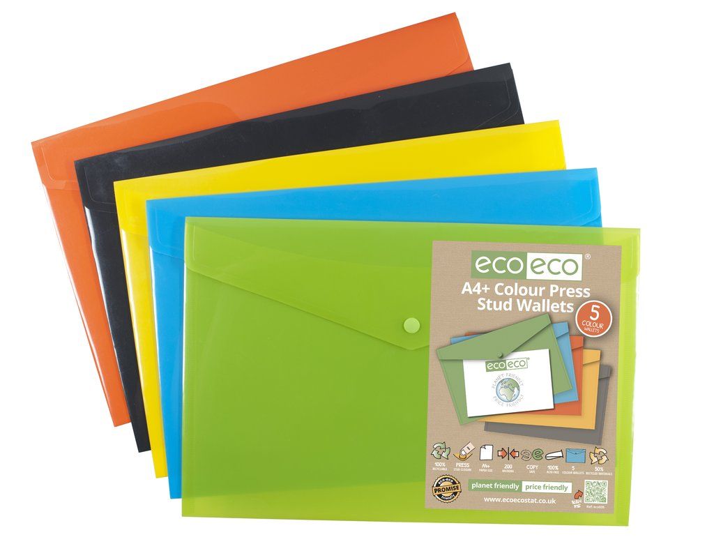 A4+ 50% Recycled Colour Press Stud Walle