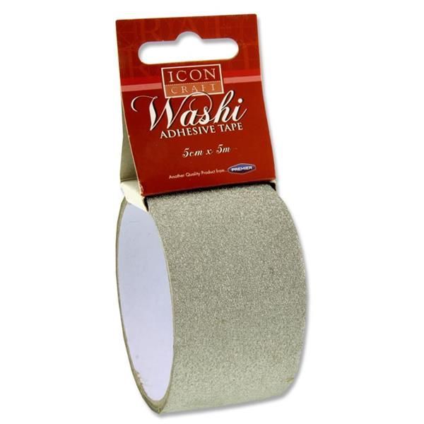 Icon Craft 5m X 5cm Washi Tape - Silver