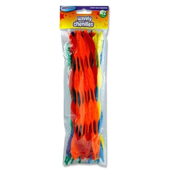 Pkt.42 Wavely Chenille Pipe Cleaners