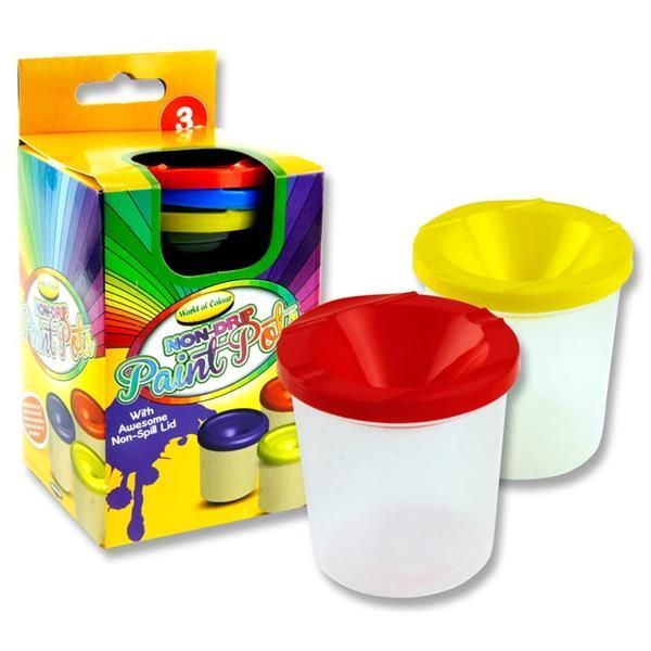 Set 3 Non Drip Paint & Water Pots
