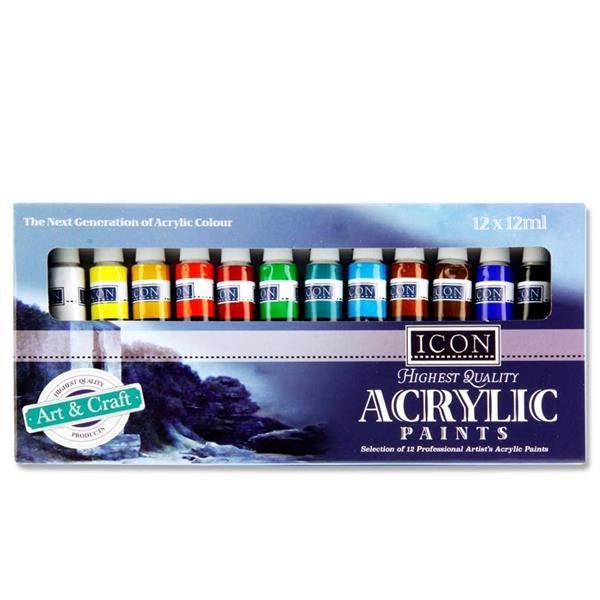 Icon Box 12x12ml Acrylic Paints