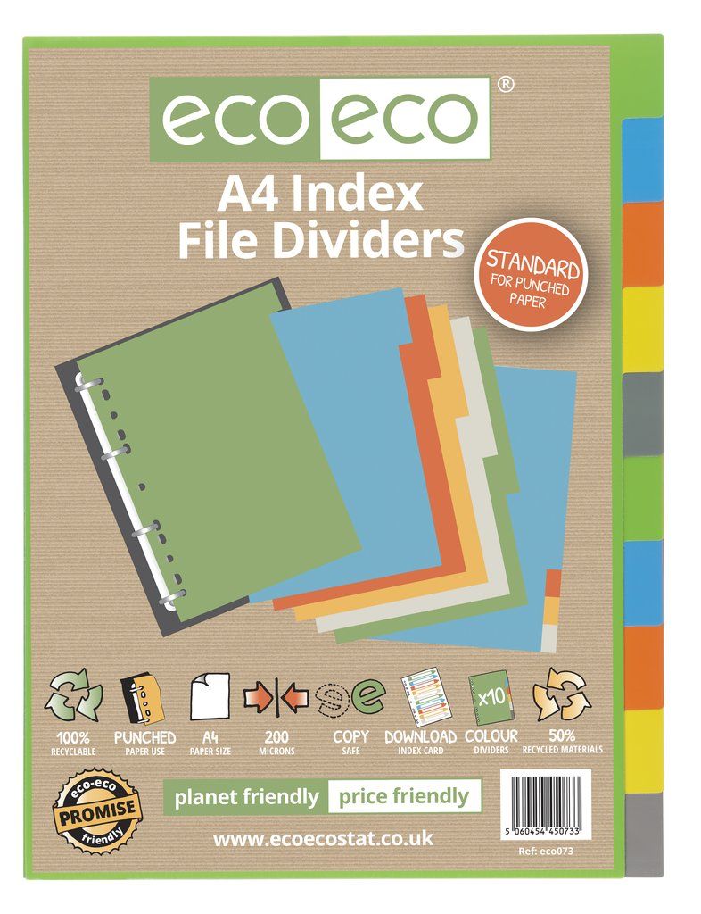 A4 50% Recycled Set 10 Index File Divide