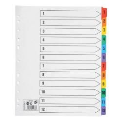 Index 1-12 divider Tabs Extra Wide A4+