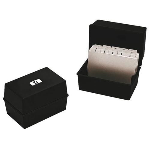 Q-Connect Card Index Box 127 x 76mm Blac