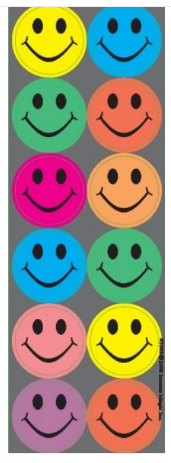 3067 Colorful Smiley Circle Foil Sticker