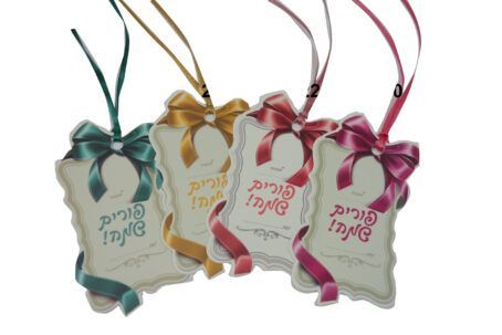 10pk large bow tags GOLD/SILVER/RED