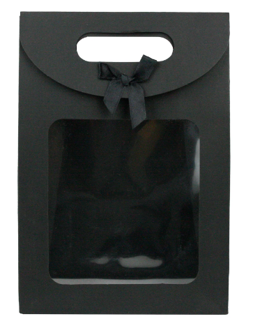 BLACK KRAFT BOW BAG 20x14x7cm