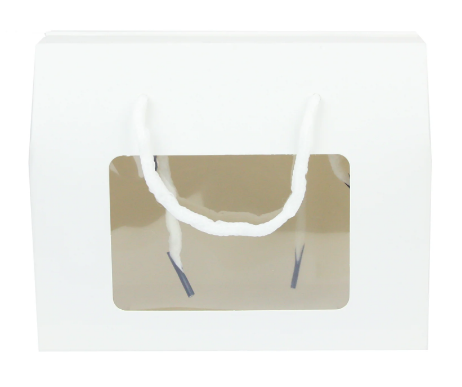 WHITE CRAFT BAG HANDLE 20x15x11cm
