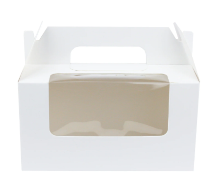 WHITE GIFT WITH CARRY HANDLE 16x16x9cm