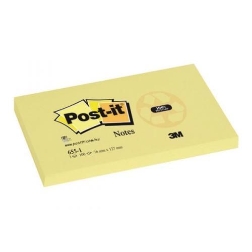 Post-it Notes Recycled 76 x 127mm Canary