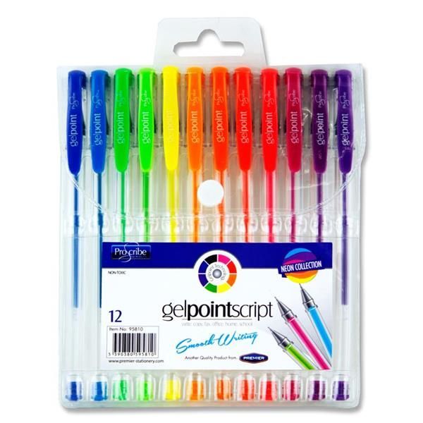 Pkt.12 Gelpoint Script Gel Pens