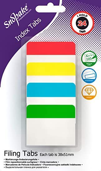 Index Tabs 38x51mm 4x6 sheets PER COL