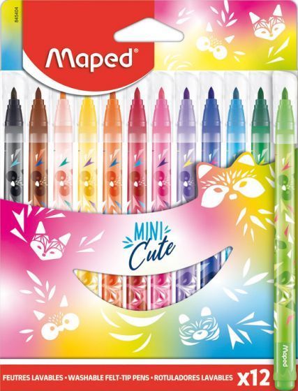 MINI CUTE FELT TIP PENS X12