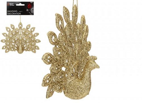 Hanging Peacock Decoration Gold