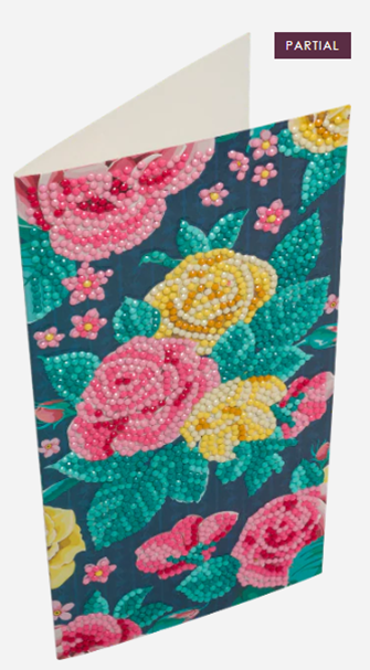 Pretty Flowers, 11x22cm Crystal Art Card