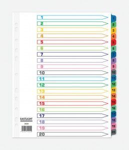 ValueX Mylar Divider A4 1-20 Wide