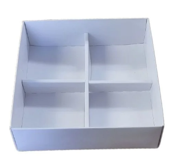 50mm Deep White 4pk Square + Clear Lid