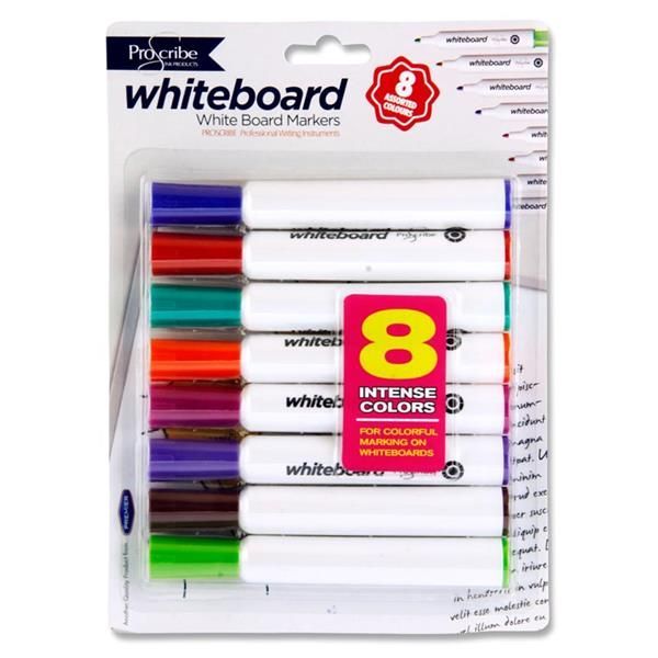 8 Dry Wipe Whiteboard Markers