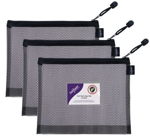 EVA Zippa Bag A4 Black HC Black Mesh