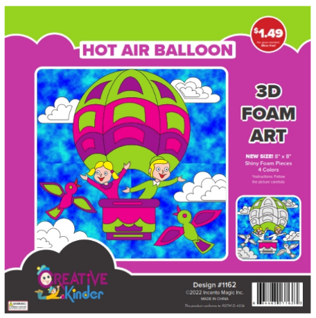 1162 Hot Air Balloon 3D Foam Art Kit