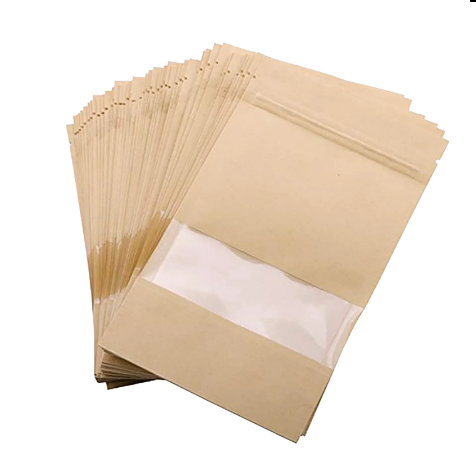 00167 Kraft Zip Lock Bag 12x18cm