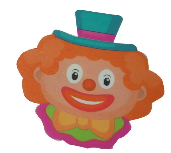 16pk clown shaped napkin