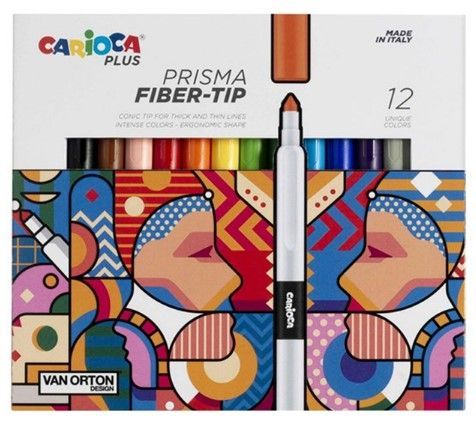12 PRISMA FIBER MARKERS CARIOCA