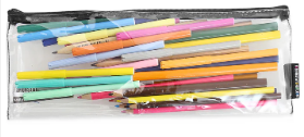 Large exam pencil case black