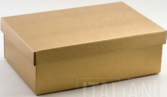 Gold Silk Rectangular Box & Lid 300x200x100mm