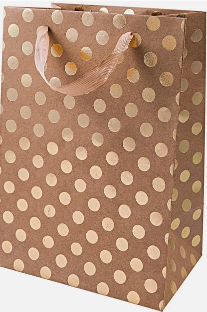 Gift bag natural dots gold