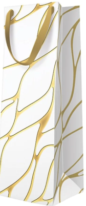 Design Paper Bags Bottle (12x10x37cm) Fluid Waves Paw