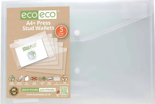 A4+ 95% Recycled Bag 5 Press Stud Wallets