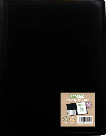 A4 100% Recycled 120 Pocket Flexicover Display Book
