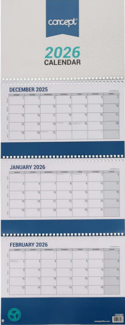 CONCEPT 2026 TRIFOLD WALL CALENDAR