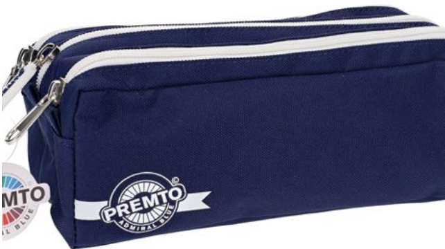 PREMTO 3 POCKET PENCIL CASE - ADMIRAL BLUE