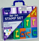 ALEF-BET STAMP SET, BLUE INK, 4.5x5.5