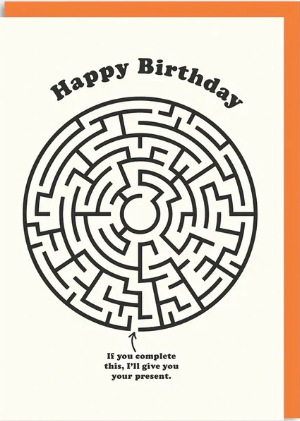 Happy Birthday Maze Greeting Card