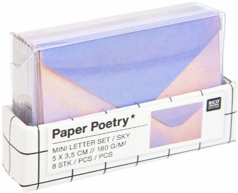 Mini Letter Set The Sky is the Limit FSC MIX, 8 envelopes, 5x3,5 cm, 180 g/m²