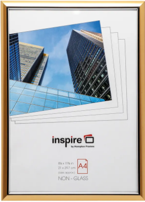 Hampton Photo Frame A4 Plexi Gold